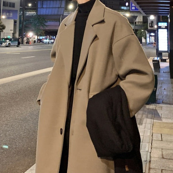 Eleganter Wollmantel für Herren – Luxuriöse Herbst- und Wintermode