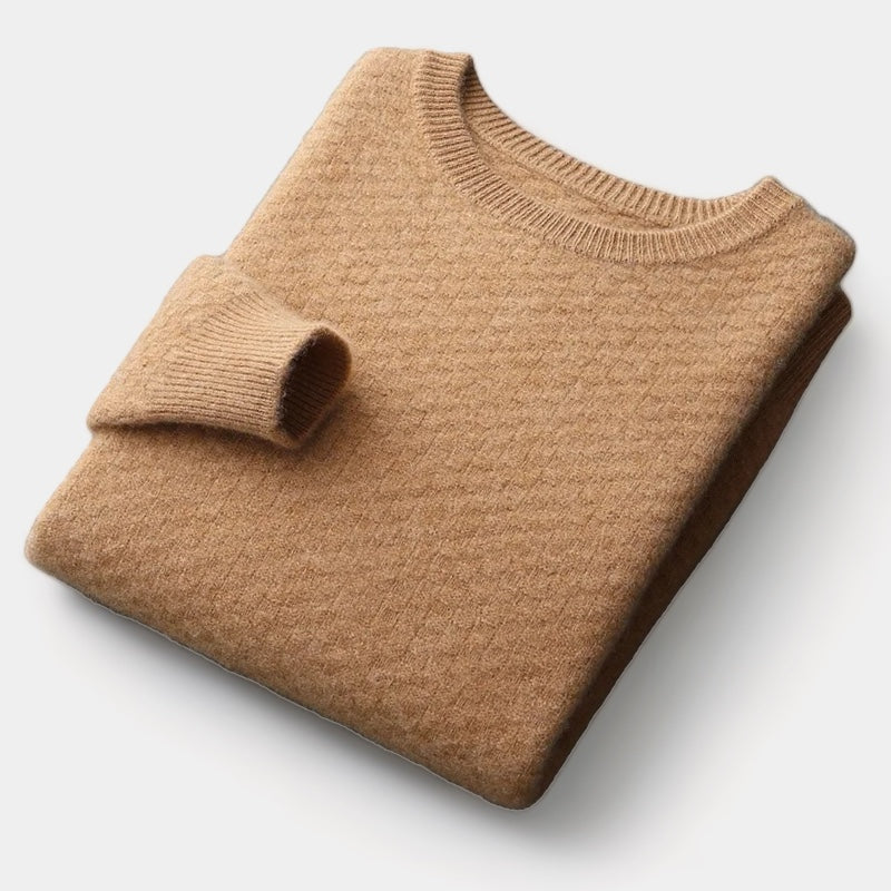 Luxuriöser Herrenpullover aus Merinowolle mit Karostrick