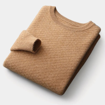 Luxuriöser Herrenpullover aus Merinowolle mit Karostrick
