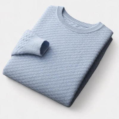 Luxuriöser Herrenpullover aus Merinowolle mit Karostrick