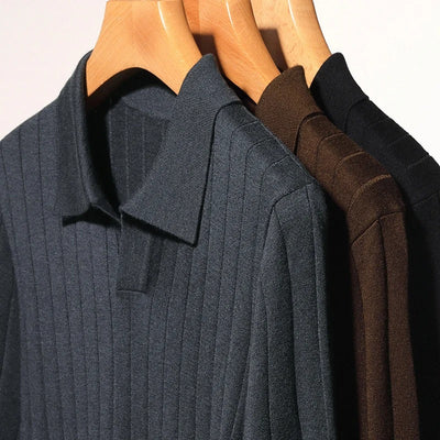 Eleganter Langarm-Polo – Slim Fit für Herren