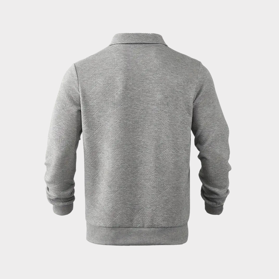 Luxuriöser Quarter-Zip Pullover mit Geometrischem Muster – Herren