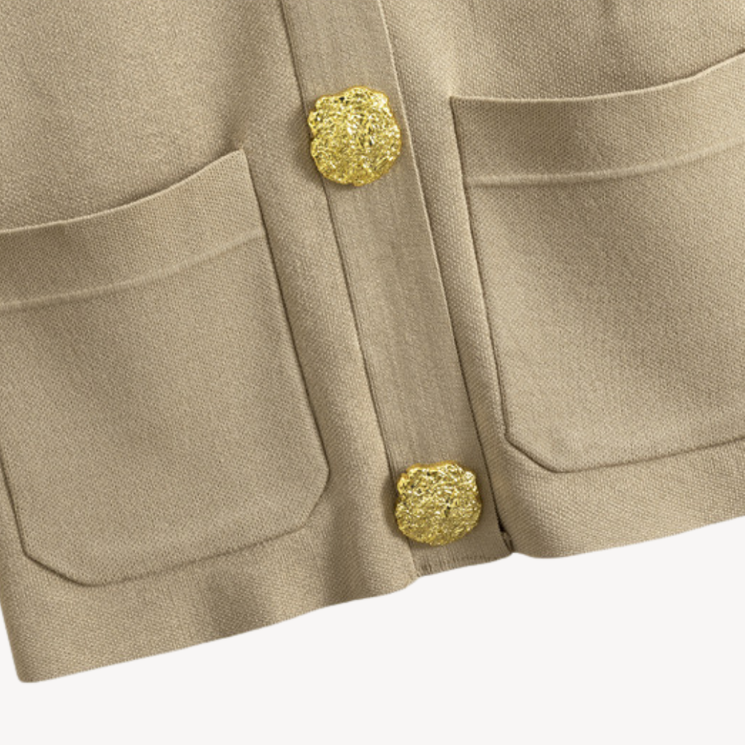 Zweiteiliges Damen Strickset – Cardigan und Weite Hose