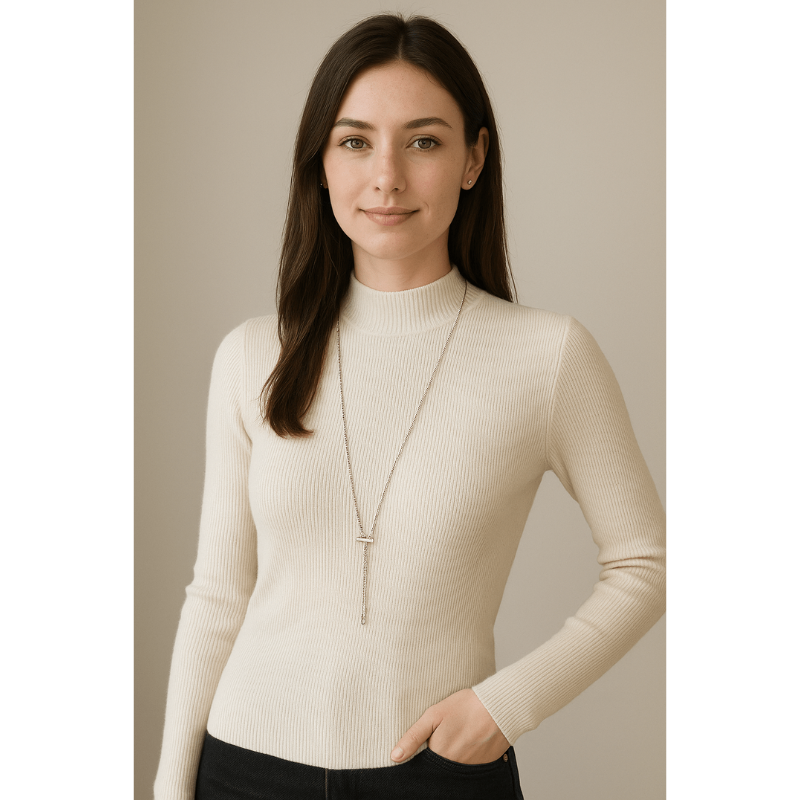 Livia Rippenstrick Halber Rollkragen – Slim Fit Pullover für Damen