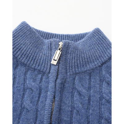 100% Kaschmir Gewebter Halbzip-Pullover