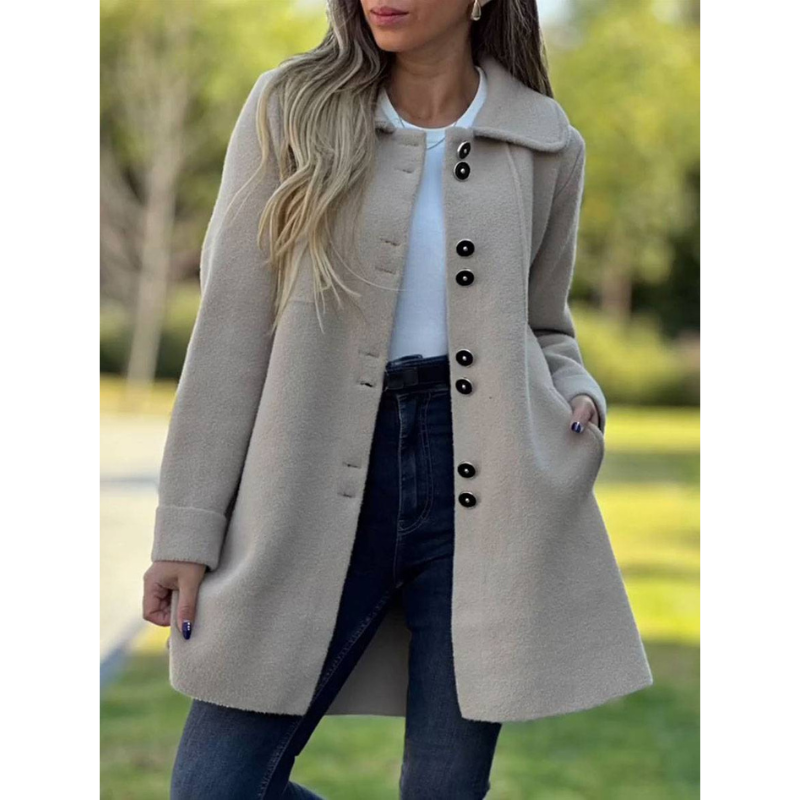 Eleganter A-Linien Wintermantel mit Knopfdetails