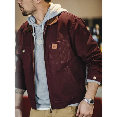 Herren Utility-Jacke mit Frontreißverschluss und zahlreichen Taschen