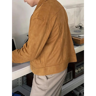 Herren Braune Button-Down Jacke – Klassisch & Vielseitig