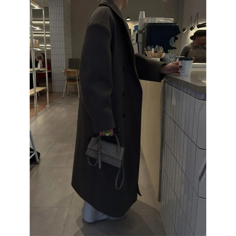 Elena Damen Oversized Wollmix Mantel – Langer Stil