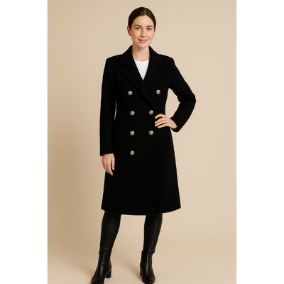 Elora Wollmischung Trenchcoat – Zeitlos eleganter, doppelreihiger Damenmantel