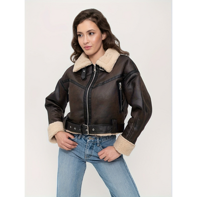 Damen Winterjacke mit Reverskragen – Kurzschnitt