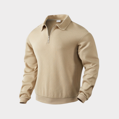 Luxuriöser Quarter-Zip Pullover mit Geometrischem Muster – Herren