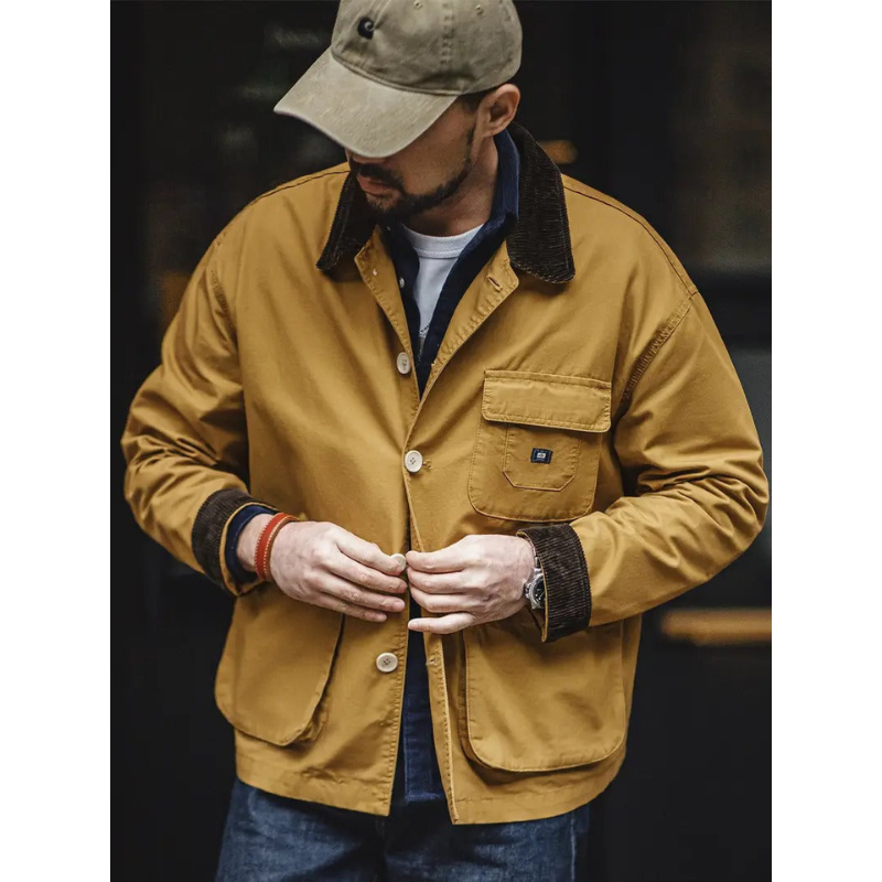 Herren Utility Jacke – Button-Down im Workwear-Stil