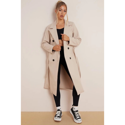 Margot - Klassischer Wollmantel mit Gürtel im Rivoli-Stil