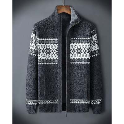 Xandor Skandinavische Herren Fleece-Weste im Strickdesign