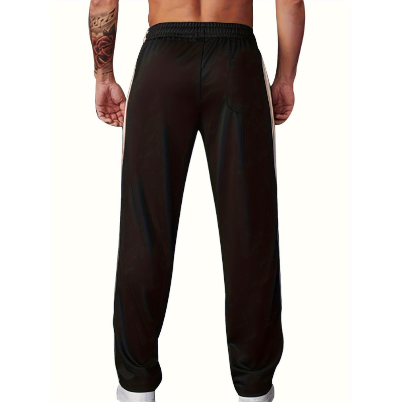Herren Sporthose – Leichte Strickqualität mit Bequemer Passform und Seitlichen Streifen