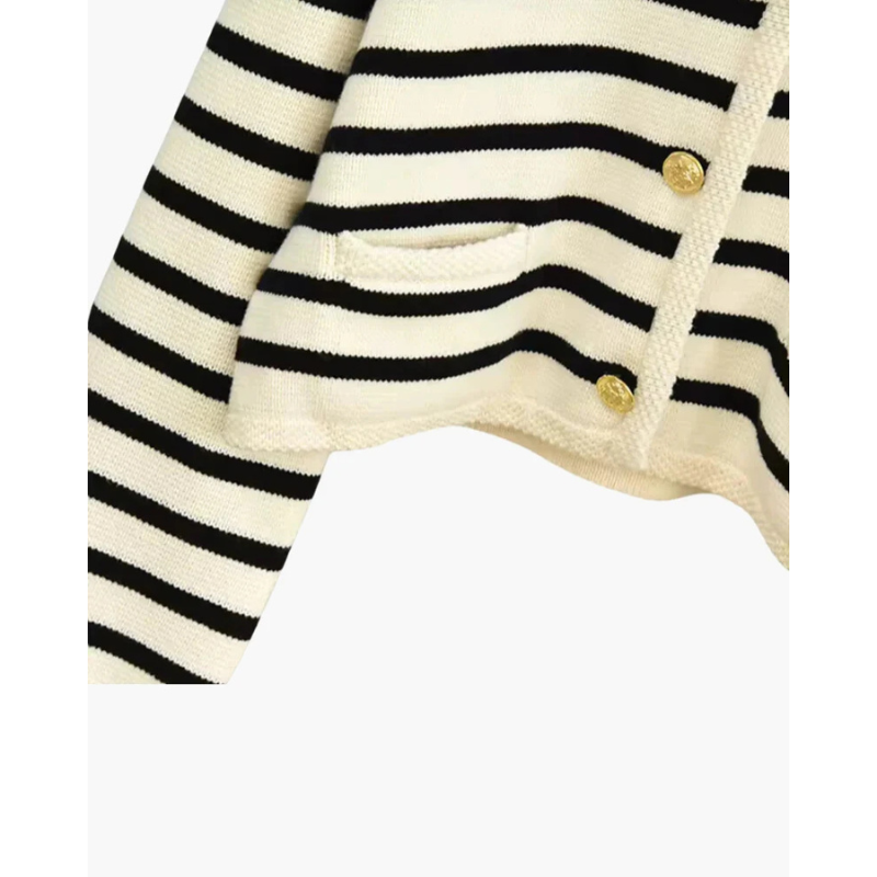 Exklusive Gestreifte Wollweste