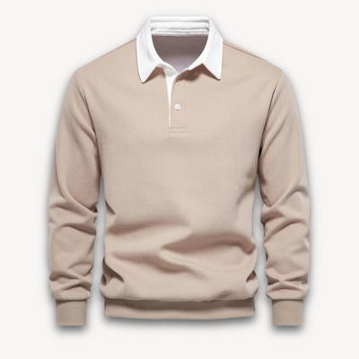 Herren Langarm Polo Pullover – 100% Baumwolle