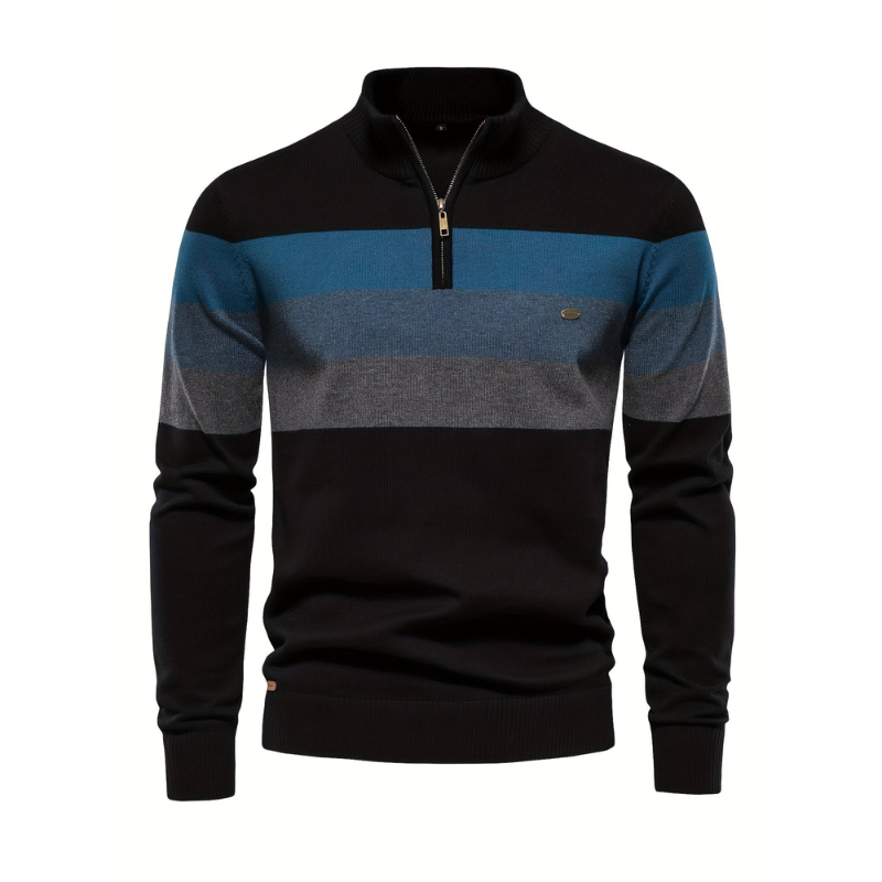 Riviera Baumwoll-Half-Zip-Pullover – Klassischer Herrenstil für zeitlose Eleganz