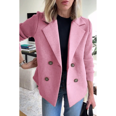 Zweischichtiger Blazer mit Strickärmeln