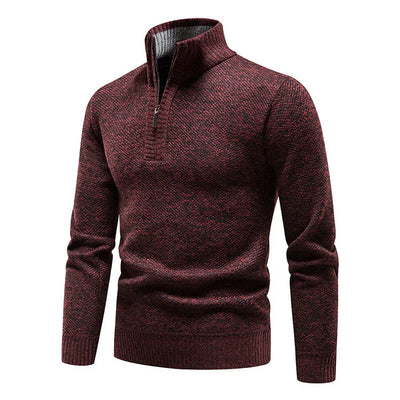 Leandro Modern Herren Pullover mit Halb-Zip