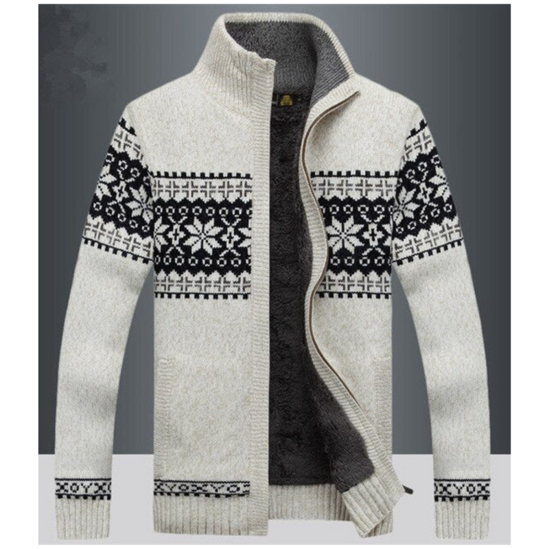 Xandor Skandinavische Herren Fleece-Weste im Strickdesign