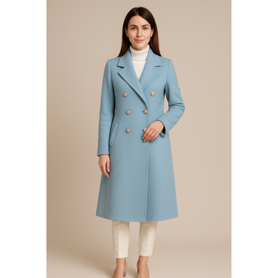 Elora Wollmischung Trenchcoat – Zeitlos eleganter, doppelreihiger Damenmantel