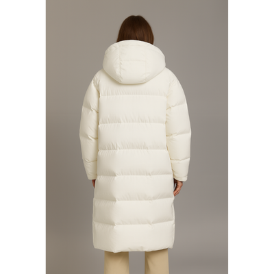 Milano Lange Damen-Pufferjacke mit Kapuze