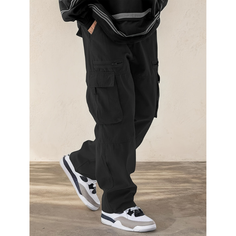 Herren Cargo-Hose mit Kordelzug und Taschen im Streetwear-Design