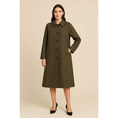 Serena Lange Trenchcoat – Damenjacke mit kariertem Innenfutter