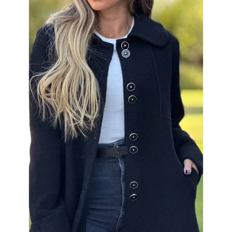Eleganter A-Linien Wintermantel mit Knopfdetails