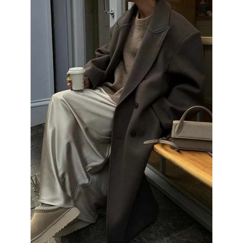 Elena Damen Oversized Wollmix Mantel – Langer Stil