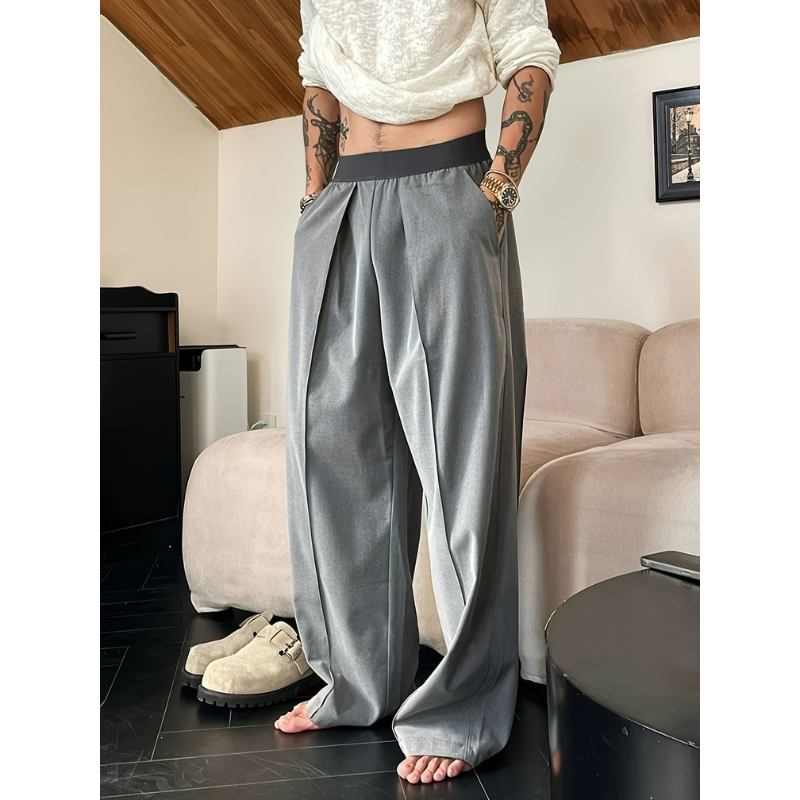 Herrenhose – Bequeme Passform mit Elastischem Bund und Modischen Farbakzenten