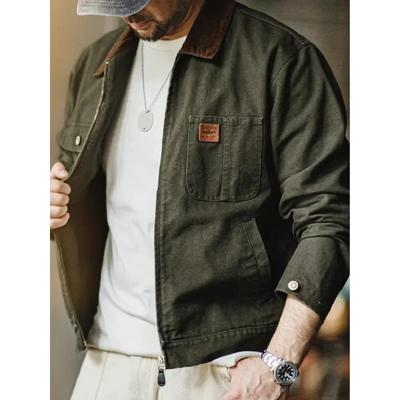 Herren Utility-Jacke mit Frontreißverschluss und zahlreichen Taschen