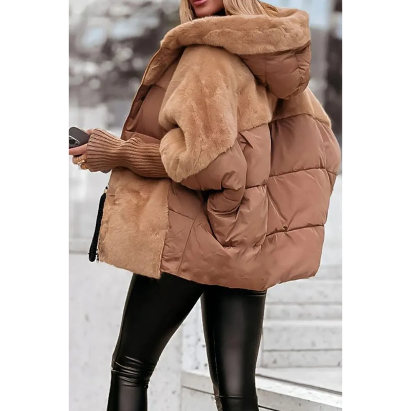 Livia Damen Winterjacke mit Kapuze und Polsterung