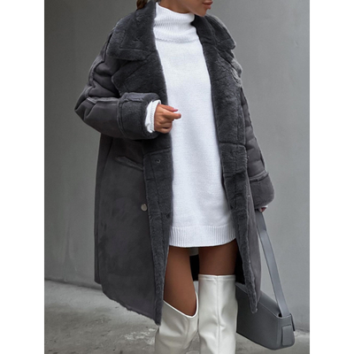 Langer Damenmantel aus Polar Fleece – Ava