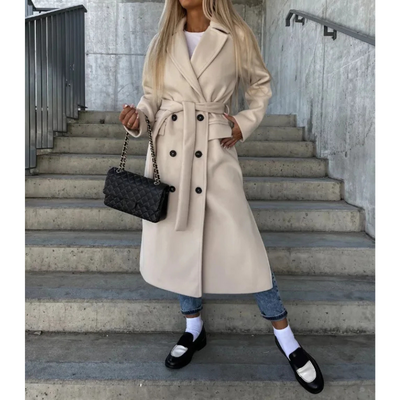Eleganter und warmer Damen-Doppelreiher-Mantel – Zeitloses Design
