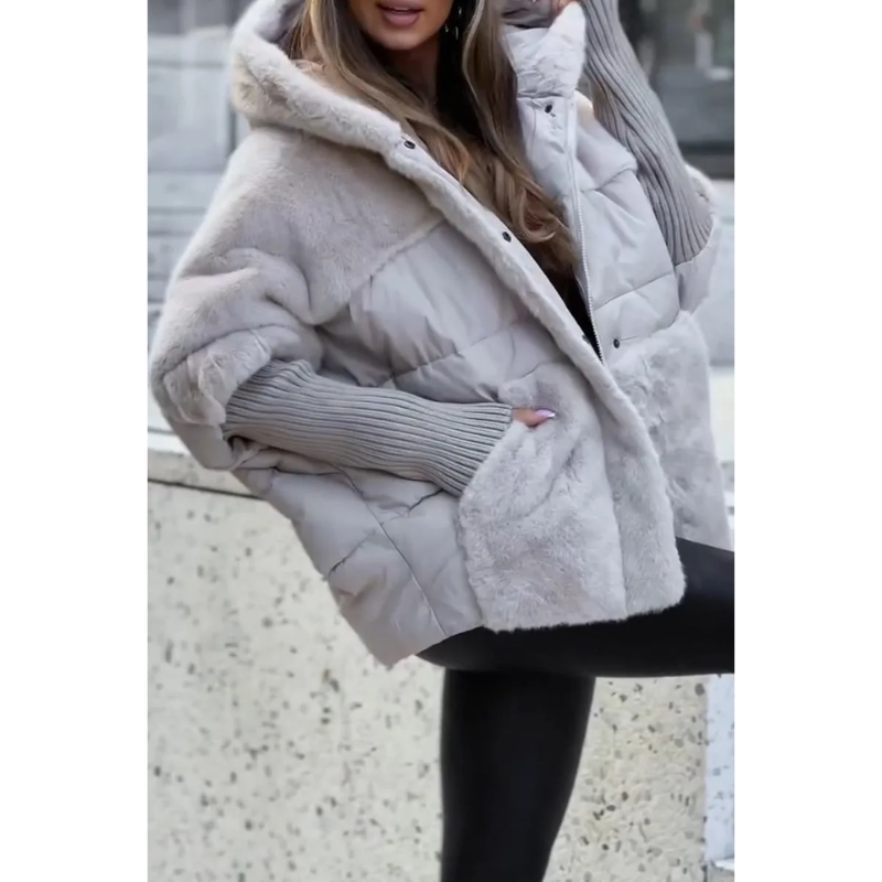 Livia Damen Winterjacke mit Kapuze und Polsterung