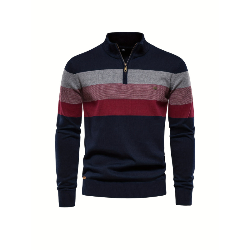 Riviera Baumwoll-Half-Zip-Pullover – Klassischer Herrenstil für zeitlose Eleganz