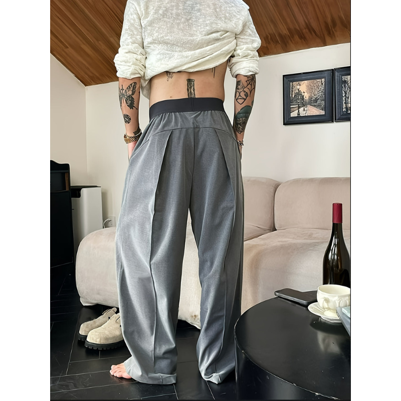 Herrenhose – Bequeme Passform mit Elastischem Bund und Modischen Farbakzenten