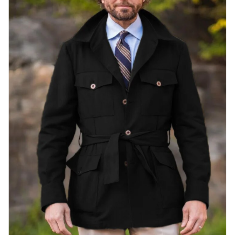 Kurzer Trenchcoat – Klassische Herrenjacke für die Herbst- und Wintersaison