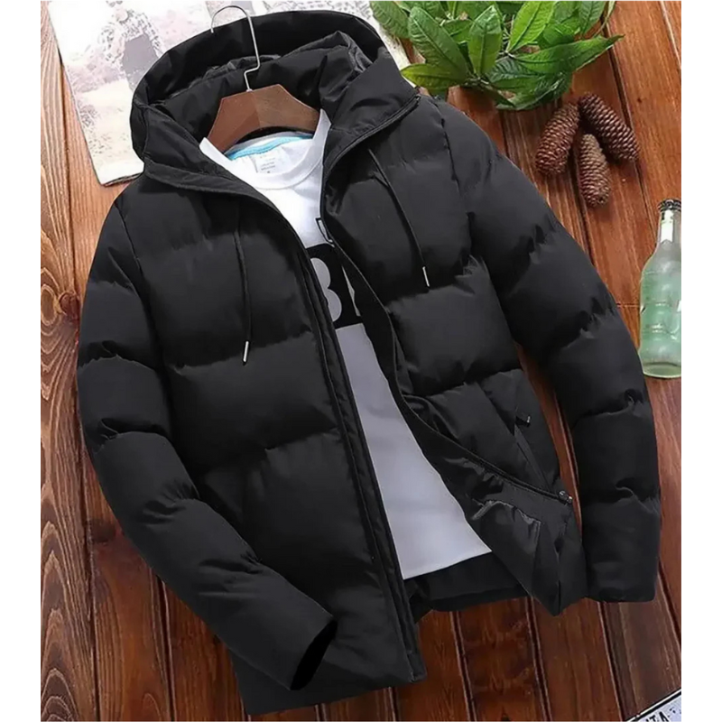 Nordelle Herren Casual Pufferjacke mit Kapuze für den Winter
