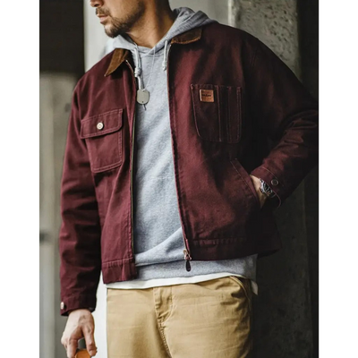 Herren Utility-Jacke mit Frontreißverschluss und zahlreichen Taschen