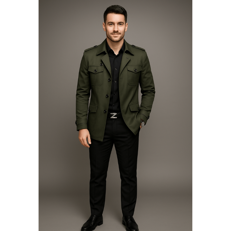 Firenze Herren-Trenchcoat im Doppelreiher-Design – Strukturierte Passform & Klassischer Stil