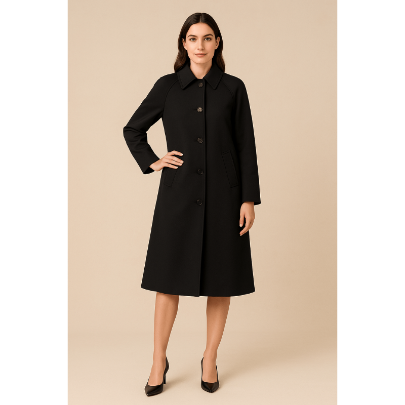 Serena Lange Trenchcoat – Damenjacke mit kariertem Innenfutter
