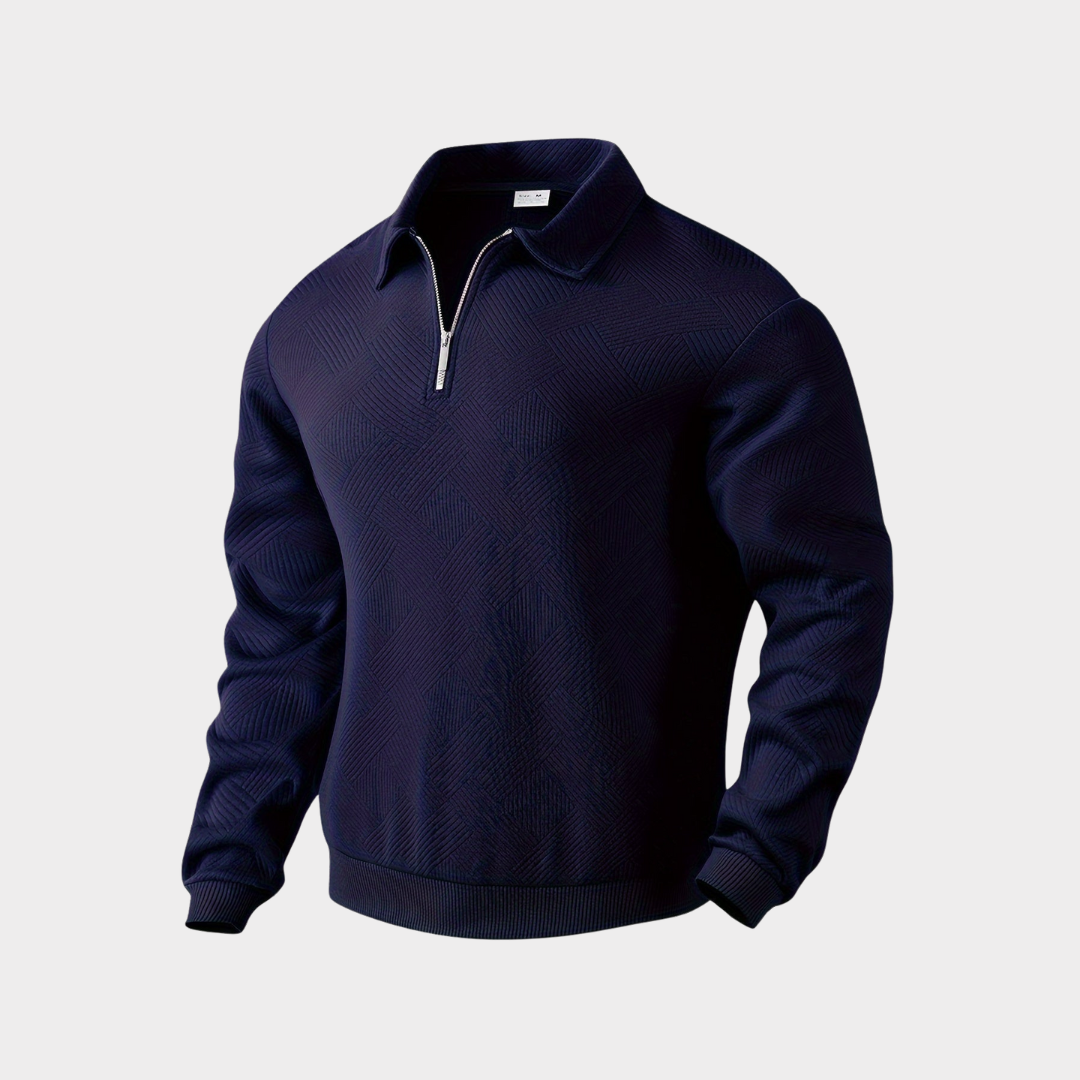 Luxuriöser Quarter-Zip Pullover mit Geometrischem Muster – Herren