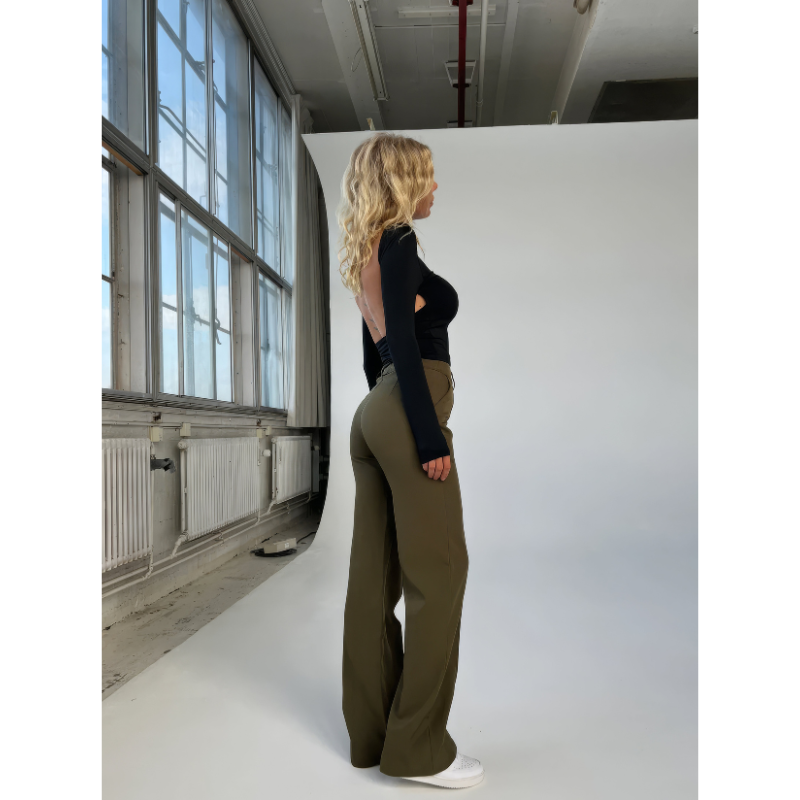 Beatrix Weite Damenhose mit Hohem Taillenbund