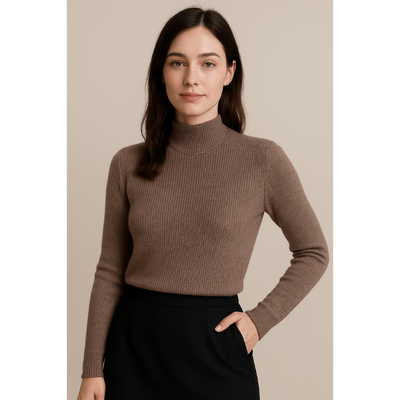 Livia Rippenstrick Halber Rollkragen – Slim Fit Pullover für Damen