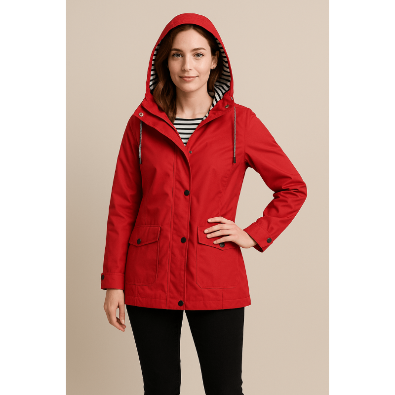 Liora Wasserabweisender Damen-Mittellangmantel mit Verstellbarer Kapuze