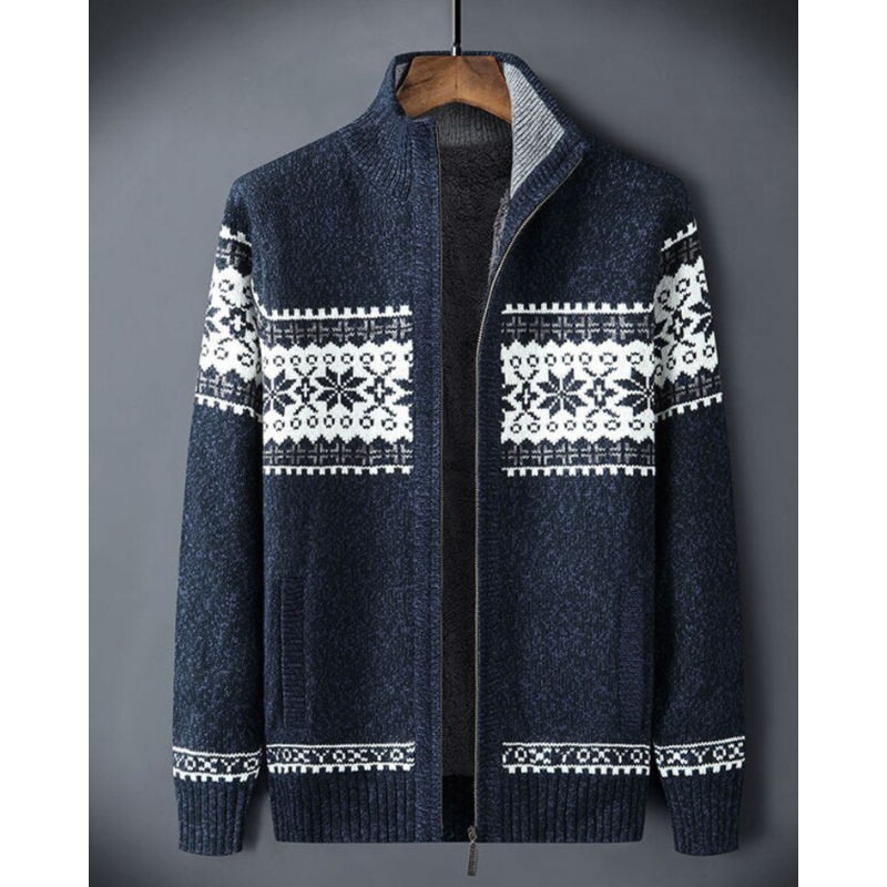 Xandor Skandinavische Herren Fleece-Weste im Strickdesign